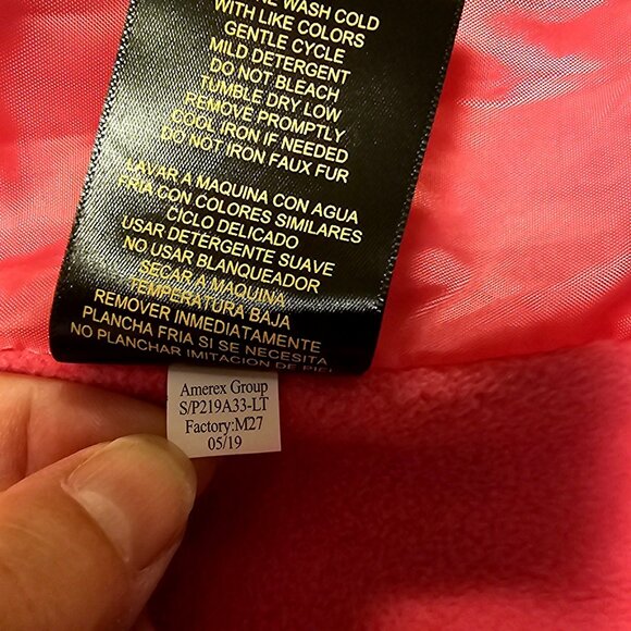 Girls Warm Puffer Jacket With Faux Fur Hood Star Print Size 7/8 - Picture 13 of 15